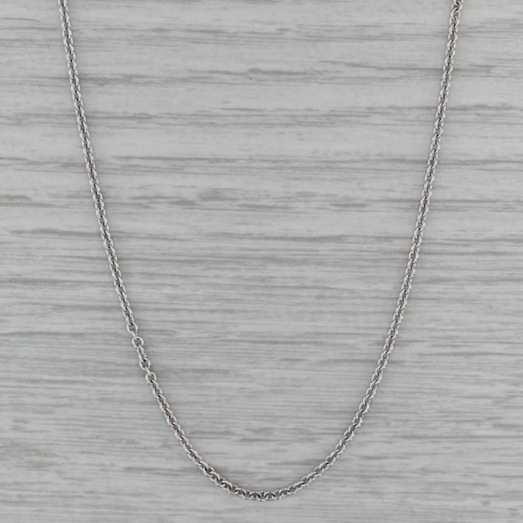 20" 1.2mm Cable Chain Necklace 14k White Gold