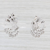 Light Gray 0.65ctw Diamond Spray Earrings 14k White Gold Omega Backs Non Pierced Clip On