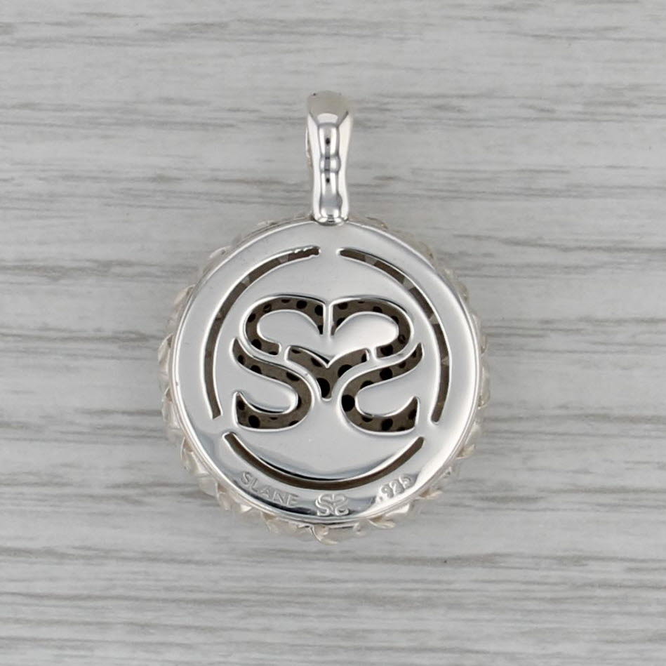 Slane & Slane 2.70ctw Pave Sapphire Basketweave Enhancer Pendant Sterling Silver