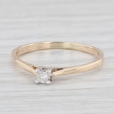 0.10ct Diamond Princess Solitaire Engagement Ring 14k Yellow Gold Size 8.5