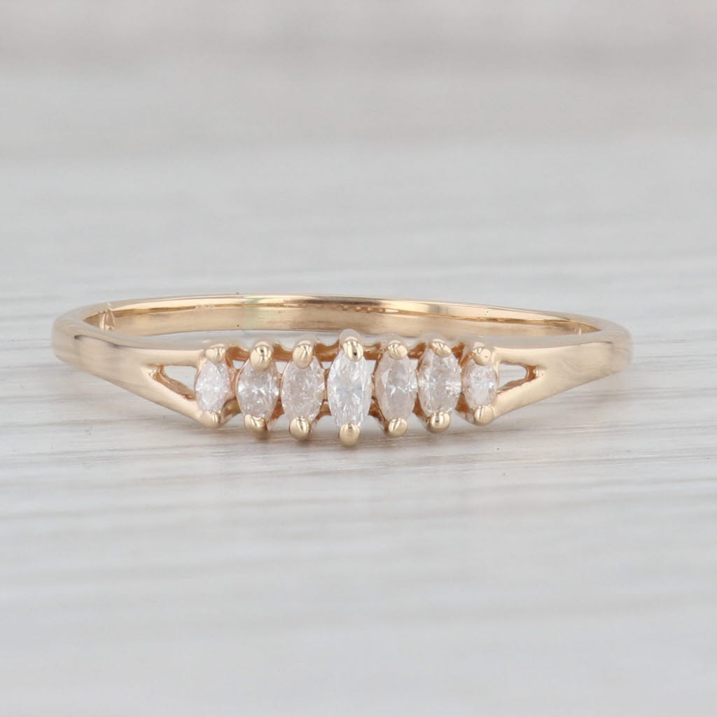 Light Gray 0.24ctw Diamond Tiered Pyramid Ring 14k Yellow Gold Size 11.25 Stackable