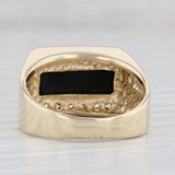Light Gray Onyx Diamond Men's Ring 14k Yellow Gold Size 9.75