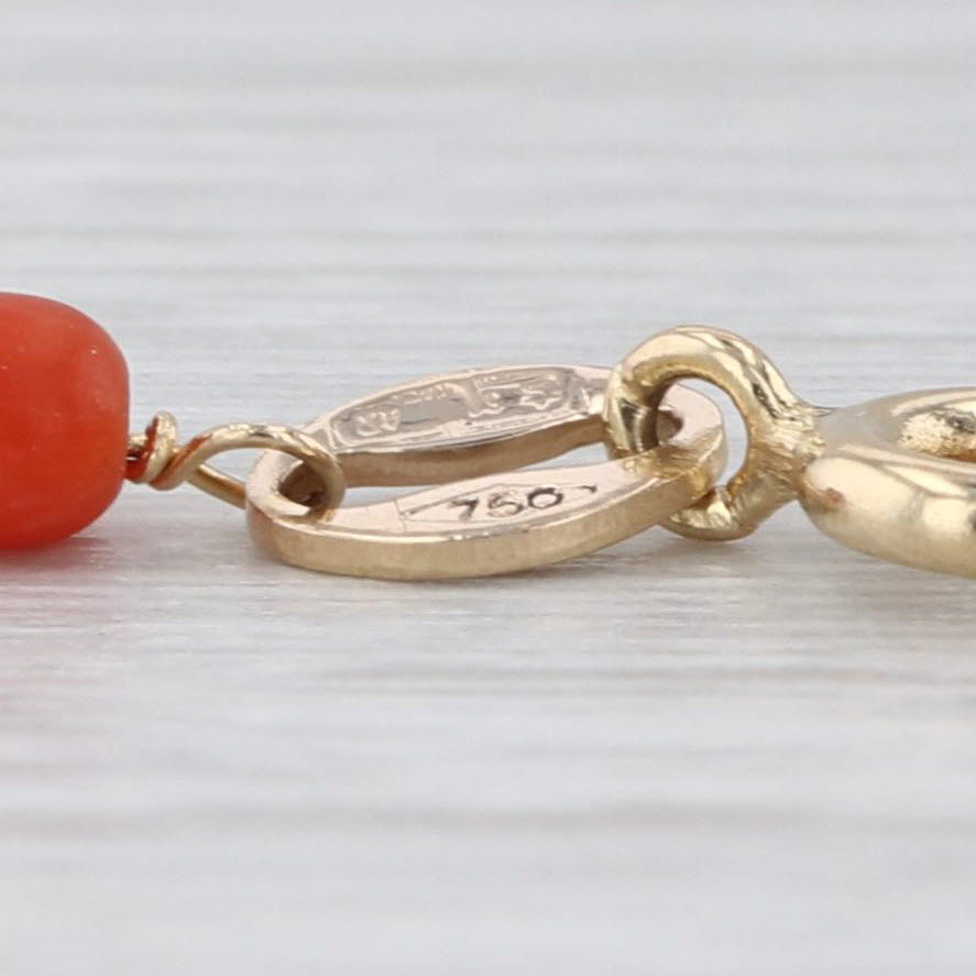 ルコラルステーション Vintage Coral Station Necklace 18k Yellow Gold 16