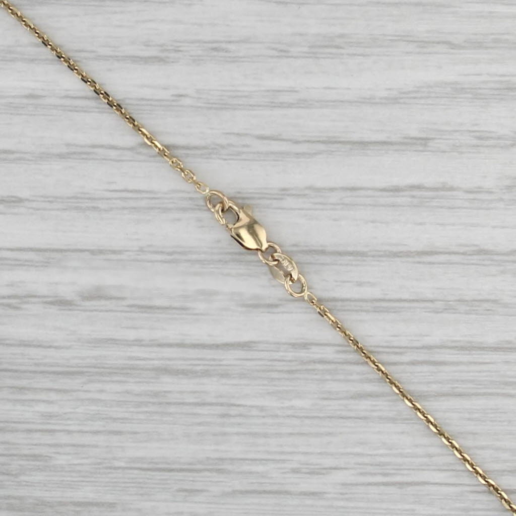 Mother of Pearl Mosaic Bead Station Necklace 14k Yellow Gold 16" Cable Chain