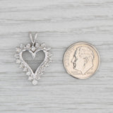 Gray 0.35ctw Diamond Framed Open Heart Pendant 10k White Gold
