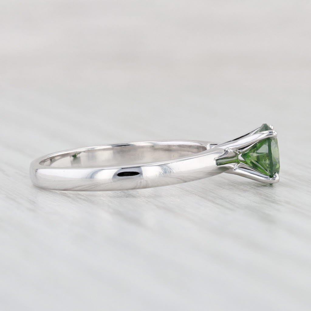 Light Gray 0.95ct Green Diamond Ring 14k White Gold Size 7 Round Solitaire