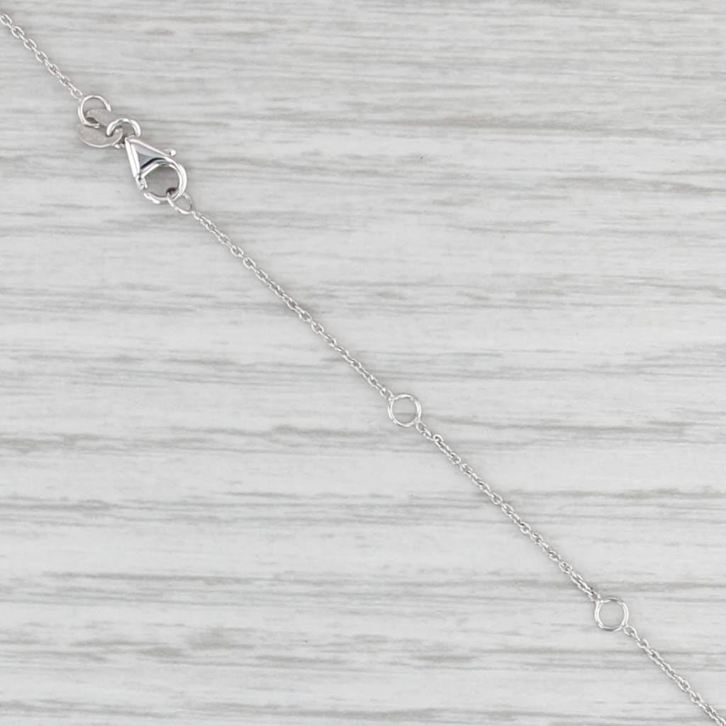 New Cable Chain Necklace 14k White Gold 0.9mm Adjustable 16" 17" 18"