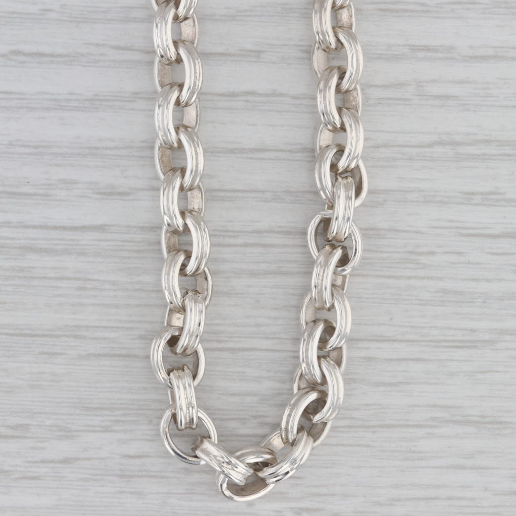 Gray Slane & Slane Cable Chain Necklace Sterling Silver 0.18ctw Diamond Toggle Clasp