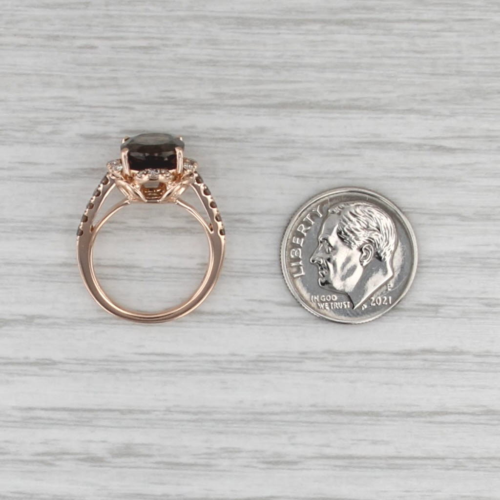 Le Vian 4.23ctw Oval Brown Zircon Diamond Ring 14k Rose Gold Size 4
