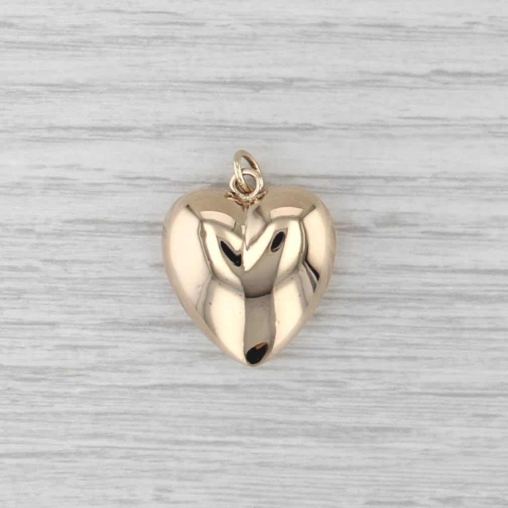 Puffy Heart Pendant 14k Yellow Gold Charm
