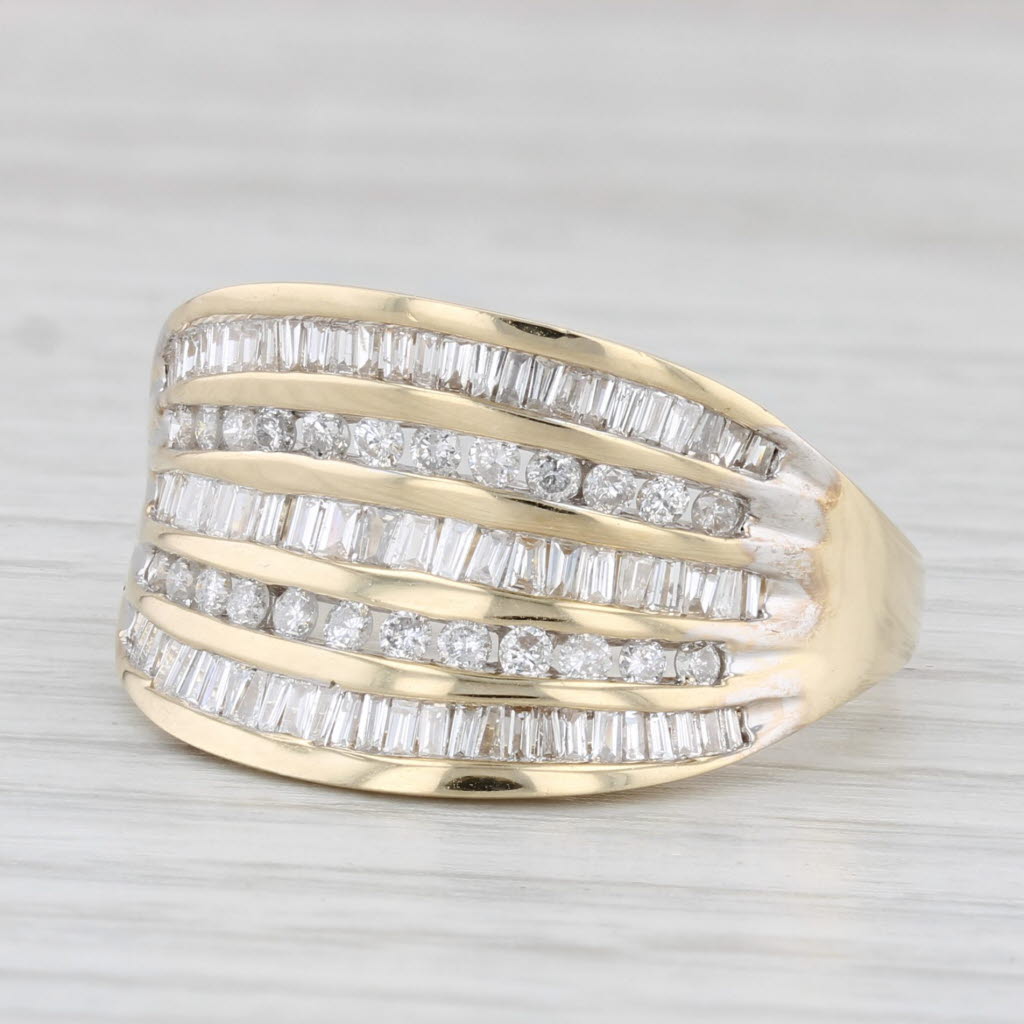 Light Gray 1.25ctw Diamond Ring 14k Yellow Gold Size 10 Stacking Design