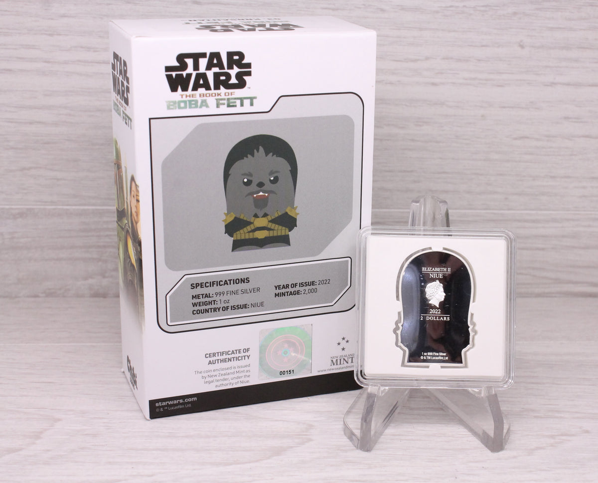 Star Wars Krrsantan 1oz Fine Silver Chibi Coin Boba Fett Niue New Zealand 2022
