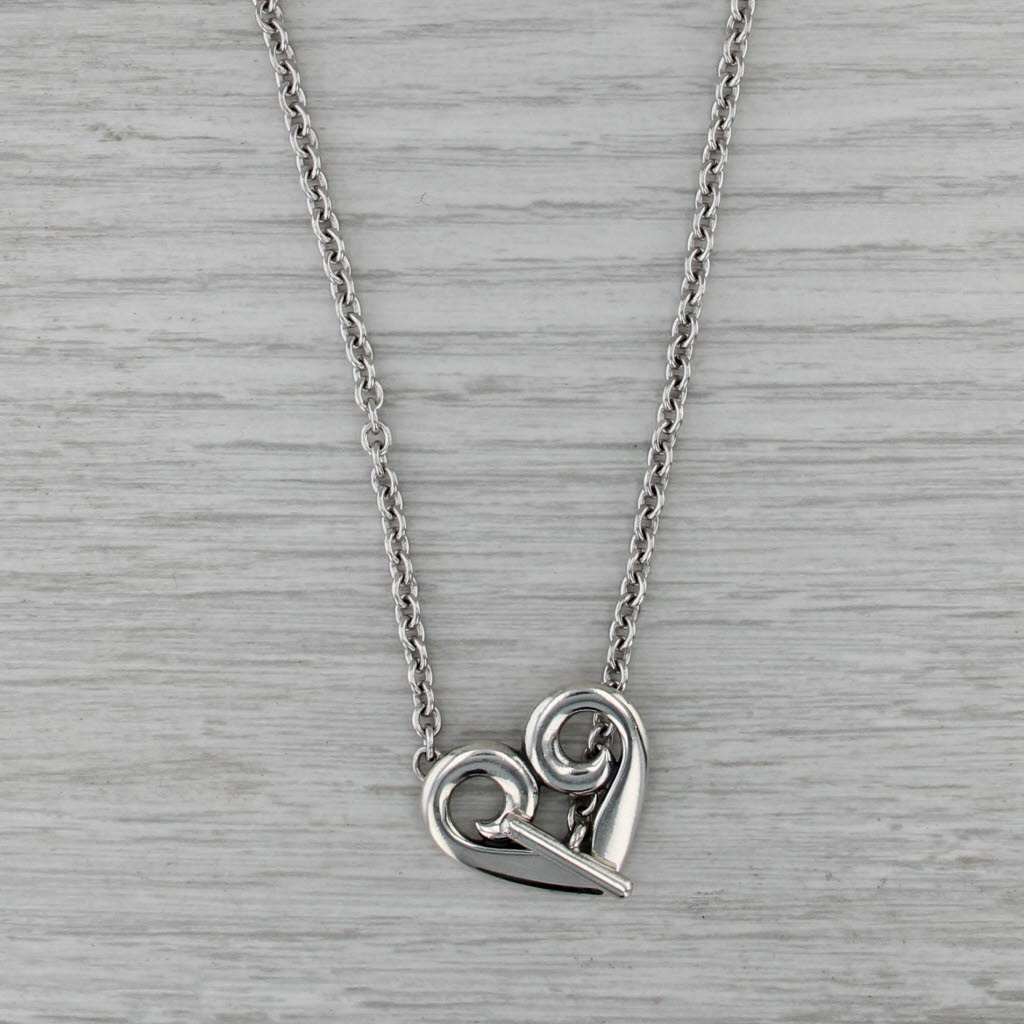 James Avery Heart Toggle Pendant Necklace Sterling Silver 16.5" Cable Chain