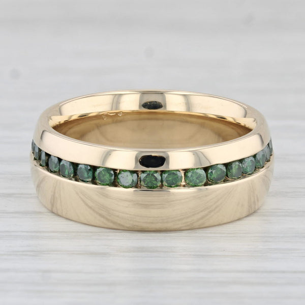 1ctw Green Diamond Ring 14k Yellow Gold Size 9 Wedding Band