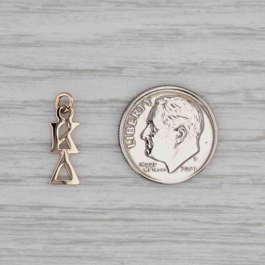 Kappa Delta Lavalier Pendant Charm 10k Gold Greek Letter Sorority