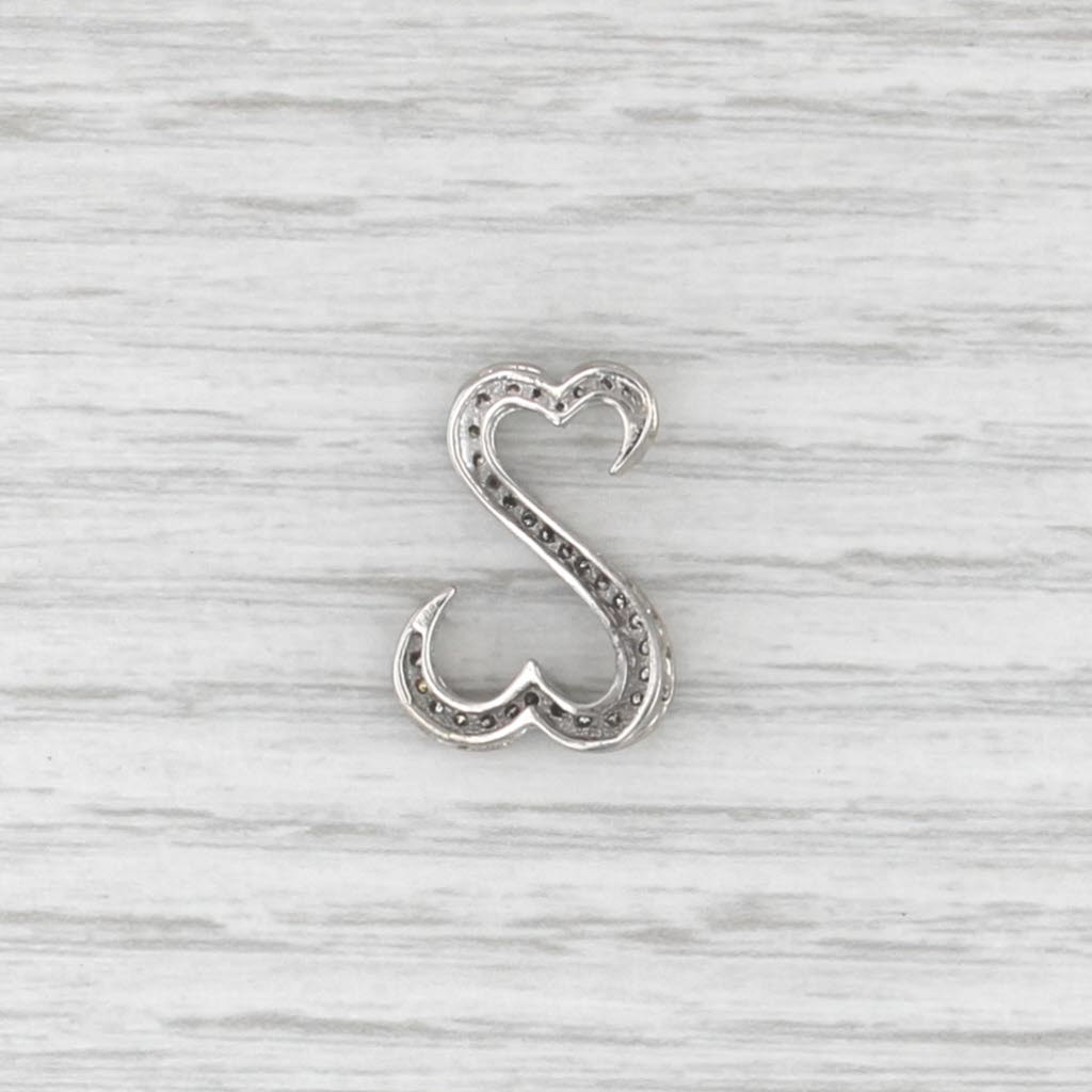 Jane Seymour 0.21ctw Diamond Open Hearts Pendant 14k White Gold Floating Drop