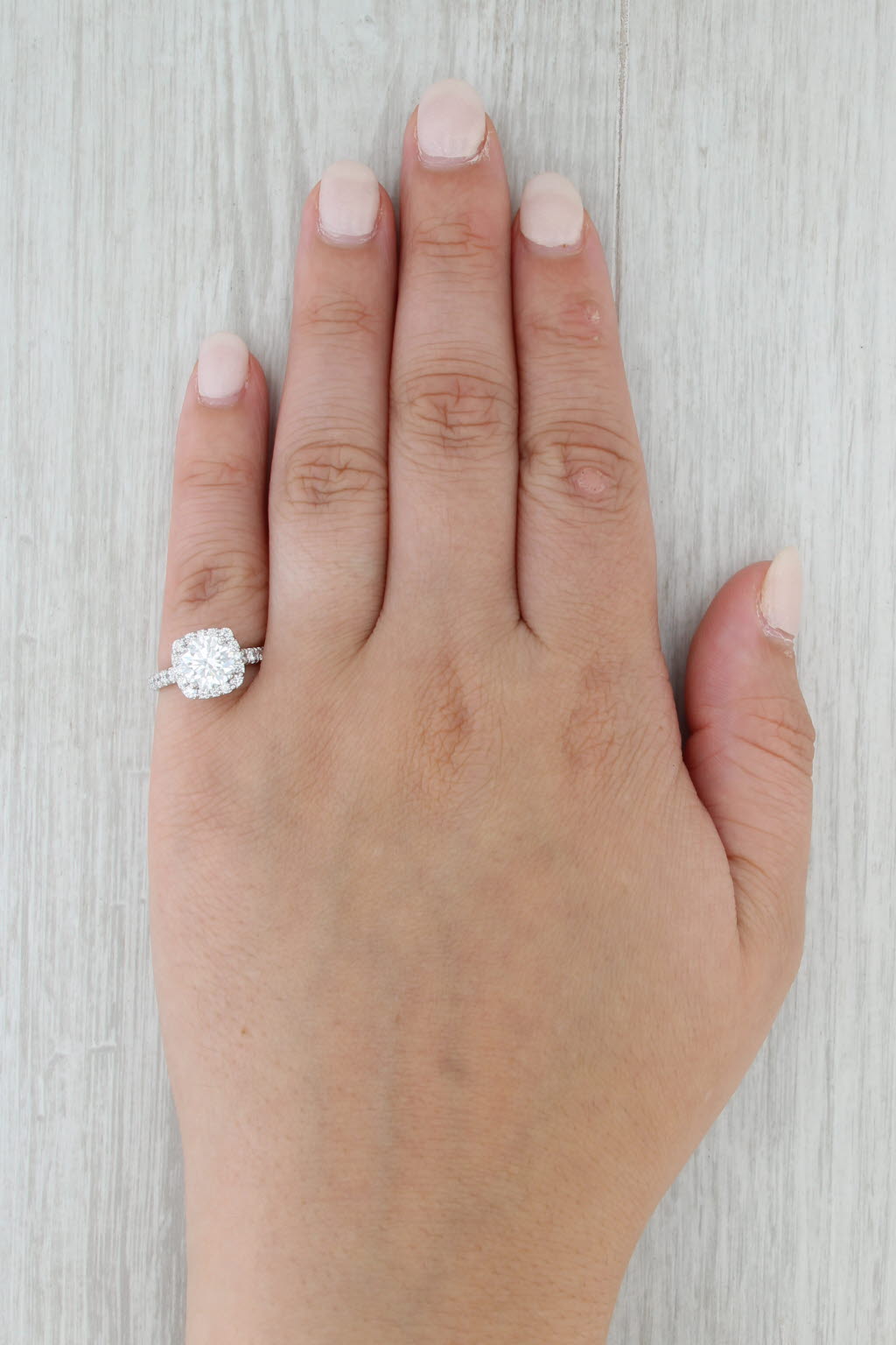 2.04ctw Lab Grown Diamond Halo Engagement Ring 14k White Gold IGI Gabriel & Co