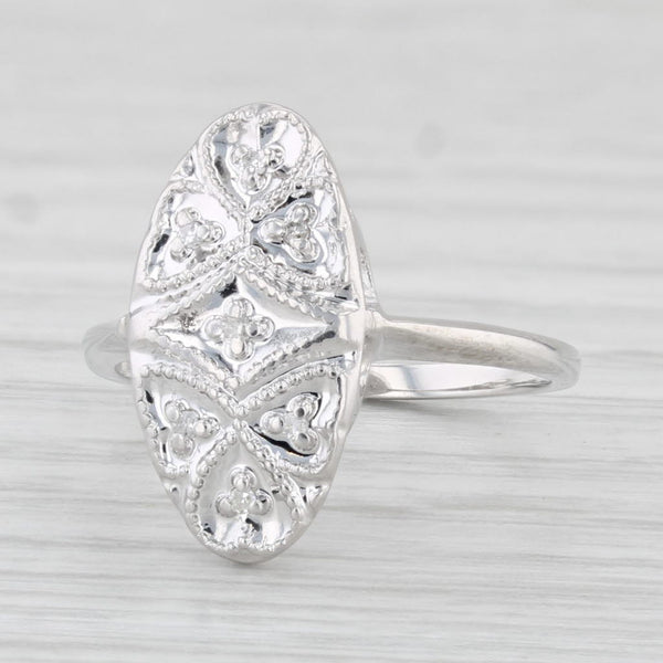 Vintage Diamond Princess Ring 10k White Gold Size 5