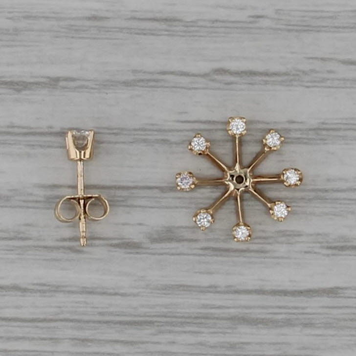 0.45ctw Diamond Stud Enhancer Earrings 14k Yellow Gold Changeable Studs