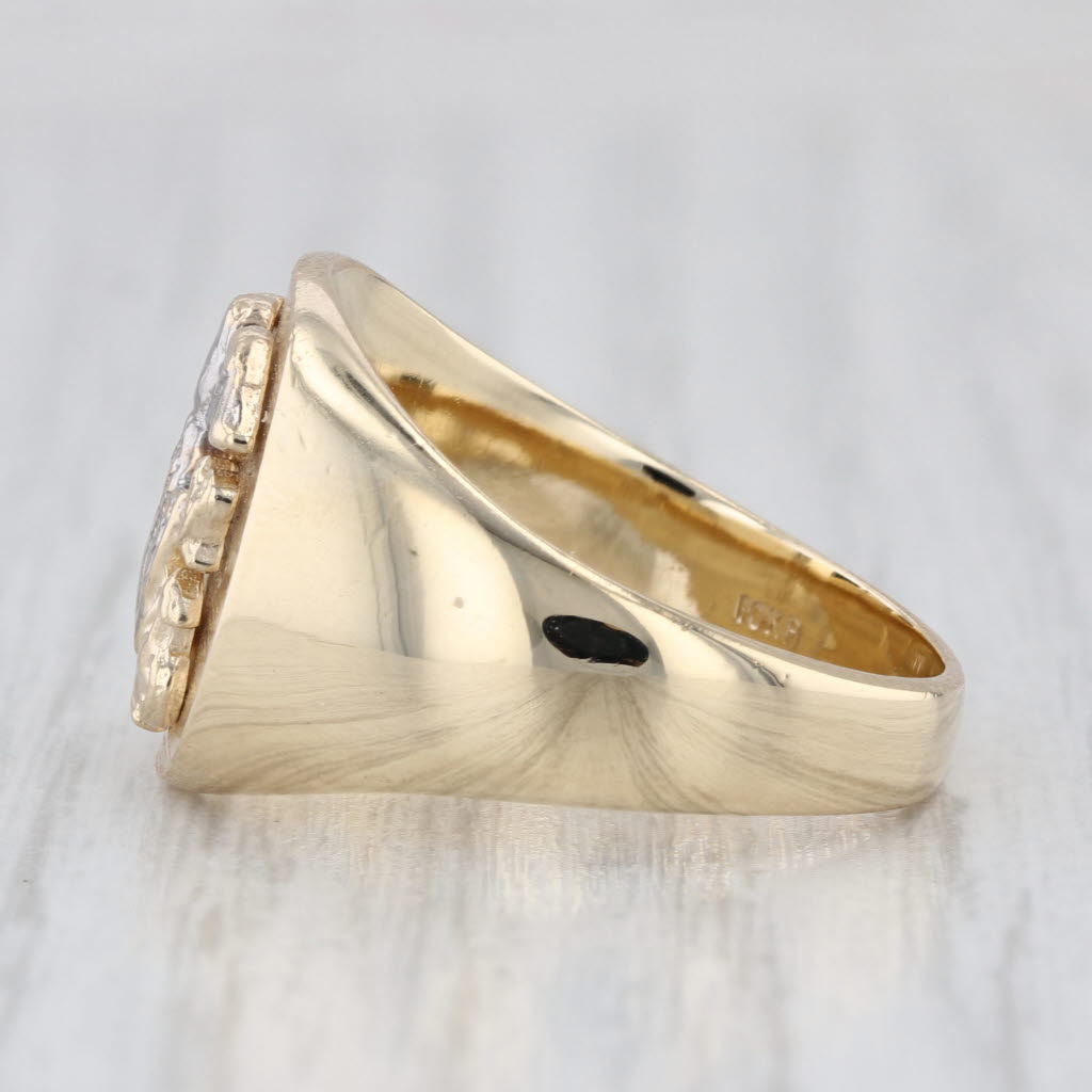 US Navy Signet Ring 10k Yellow White Gold Size 8-8.25 Vintage Military