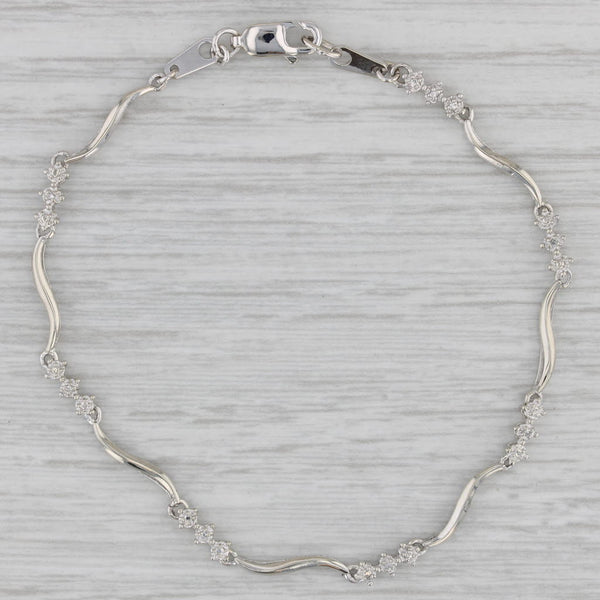 Diamond Chain Bracelet 10k White Gold 7.25" 3.1mm
