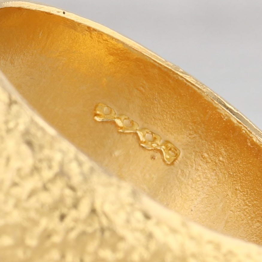 Wheat Custom Textured Band 9999 Fine Yellow Gold Size 10 Stackable Wedding Ring