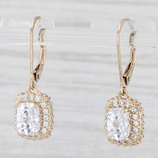 5.40ctw Cubic Zirconia Dangle Earrings Sterling Silver Gold Vermeil Drops