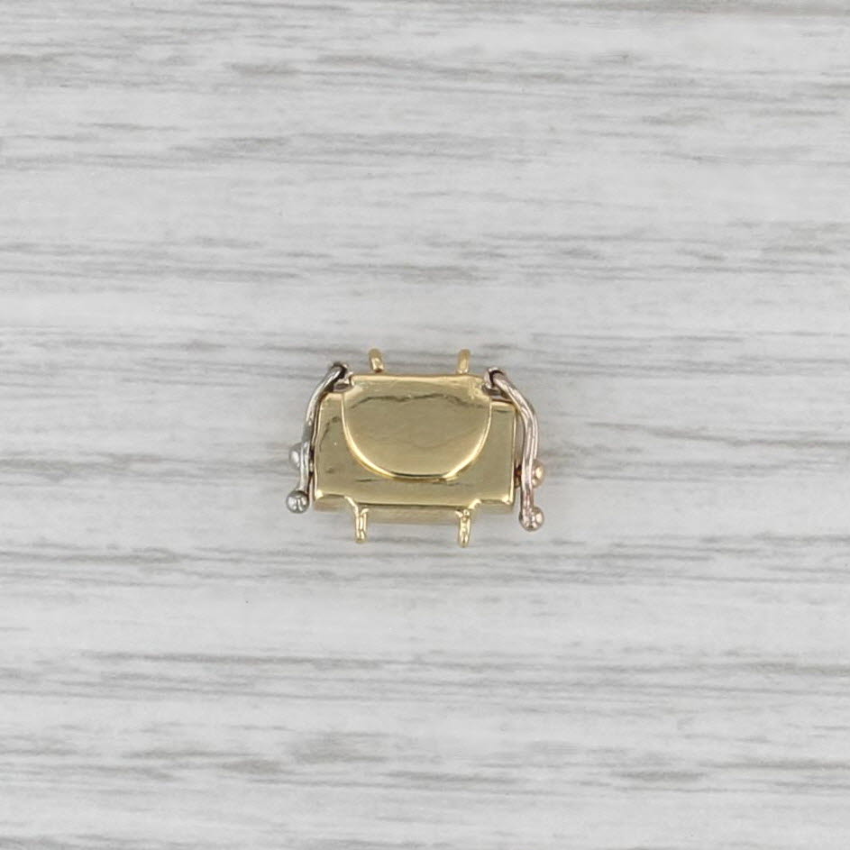 0.19ctw Diamond Box Clasp 18k Yellow Gold Jewelry Making Findings