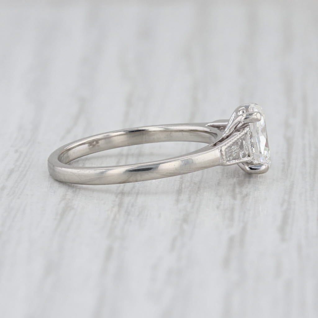 GIA 1.33ctw Oval Diamond Engagement Ring 14k White Gold Sz 6.75 Baguette Accents