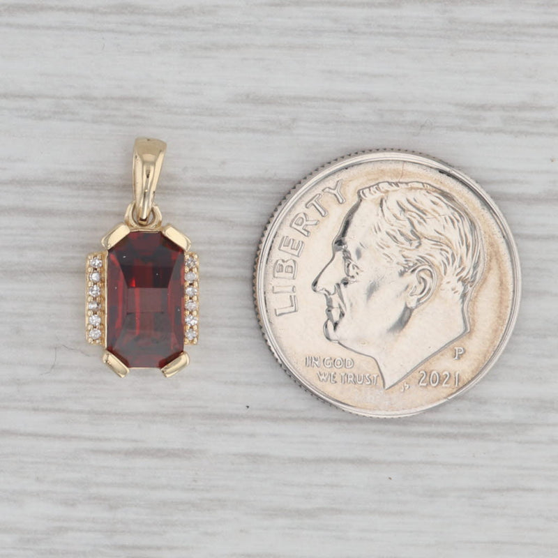 3.54ctw Garnet Diamond Pendant 10K Yellow Gold January Birthstone