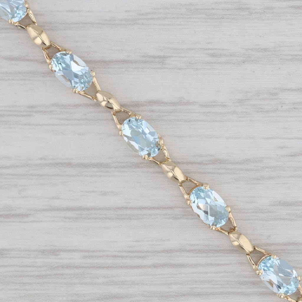 Gray 8ctw Blue Topaz Tennis Bracelet 10k Yellow Gold 7.25" 4mm