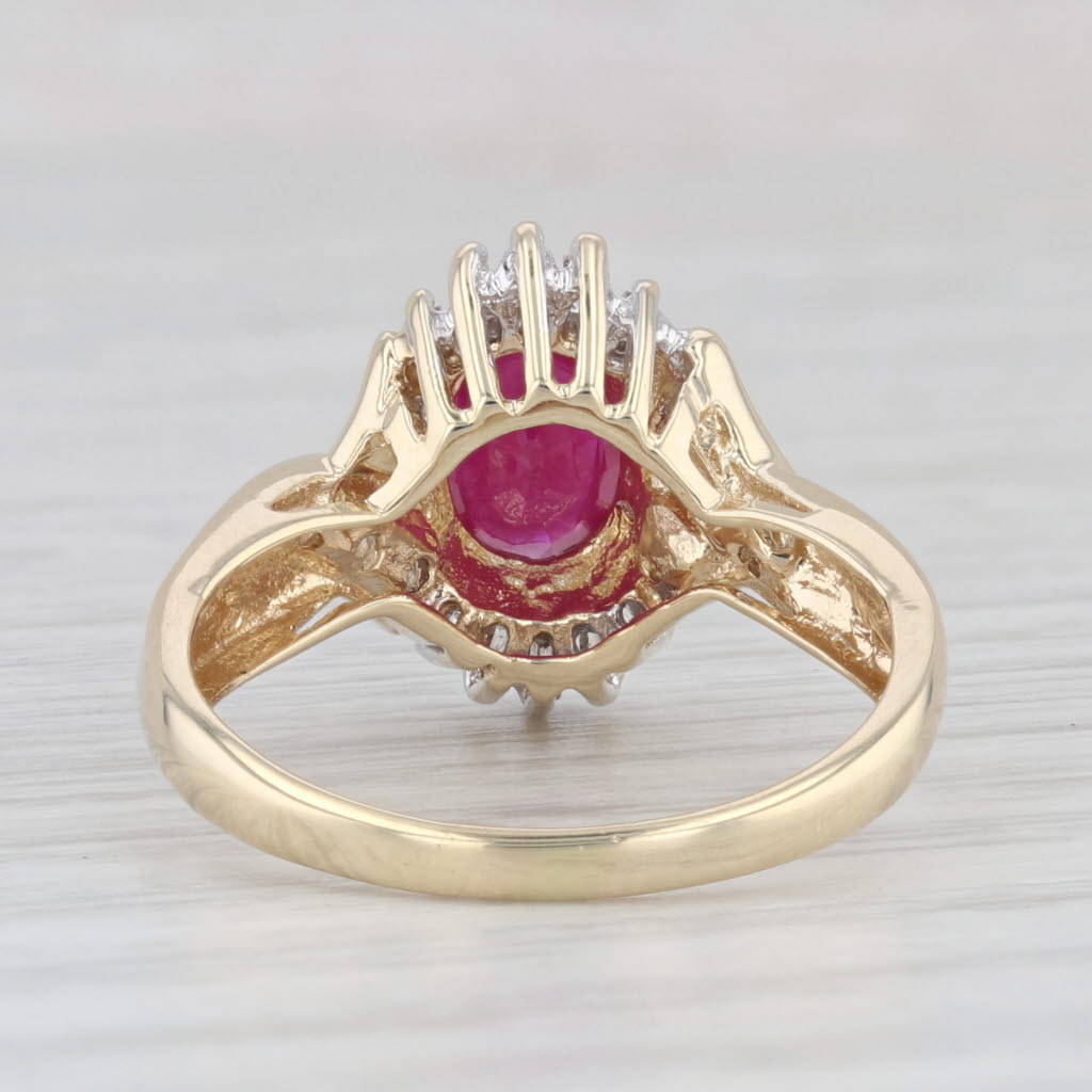 Light Gray 1.08ctw Oval Ruby Diamond Ring 10k Yellow Gold Size 5.5