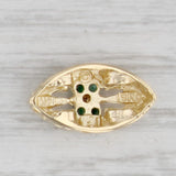Vintage Emerald Diamond Slide Bracelet Charm 14k Yellow Gold OMG
