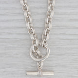 Slane & Slane Cable Chain Necklace Sterling Silver 0.18ctw Diamond Toggle Clasp