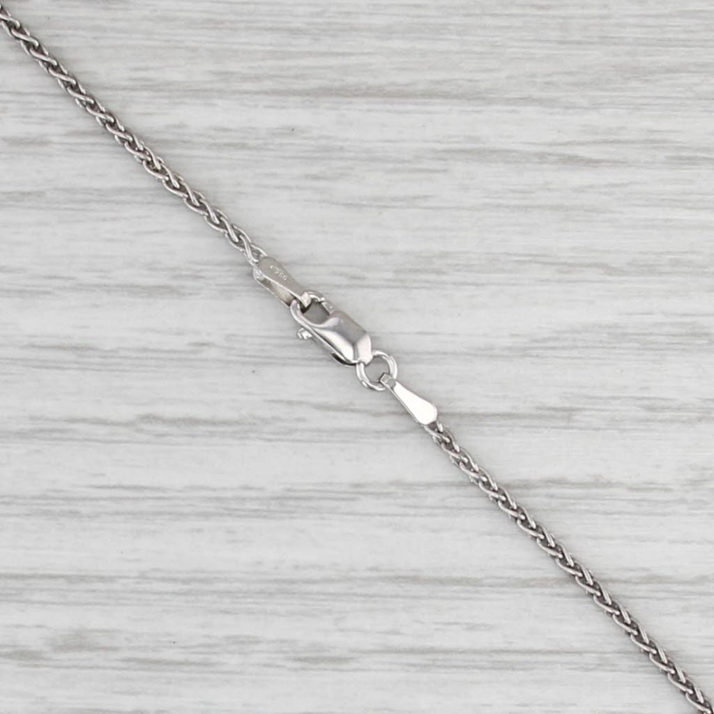 Wheat Chain Necklace 18k White Gold 17.75" 1.5mm