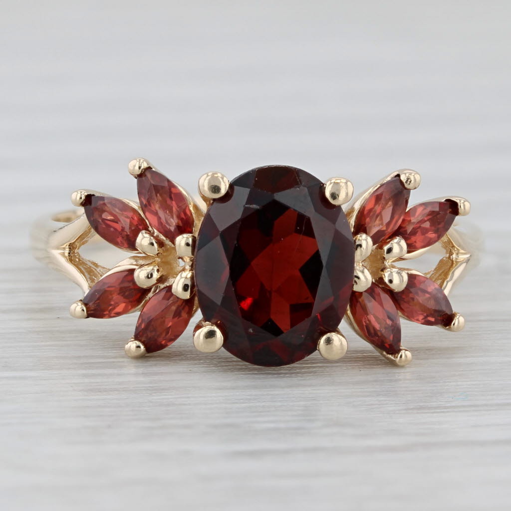 Light Gray 2.68ctw Garnet Ring 10k Yellow Gold Size 9.25