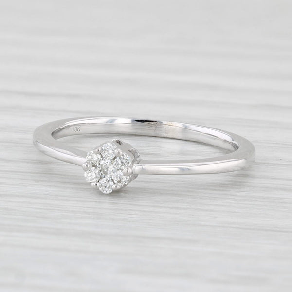 Diamond Cluster Ring 10k White Gold Size 5.75 Engagement Stackable