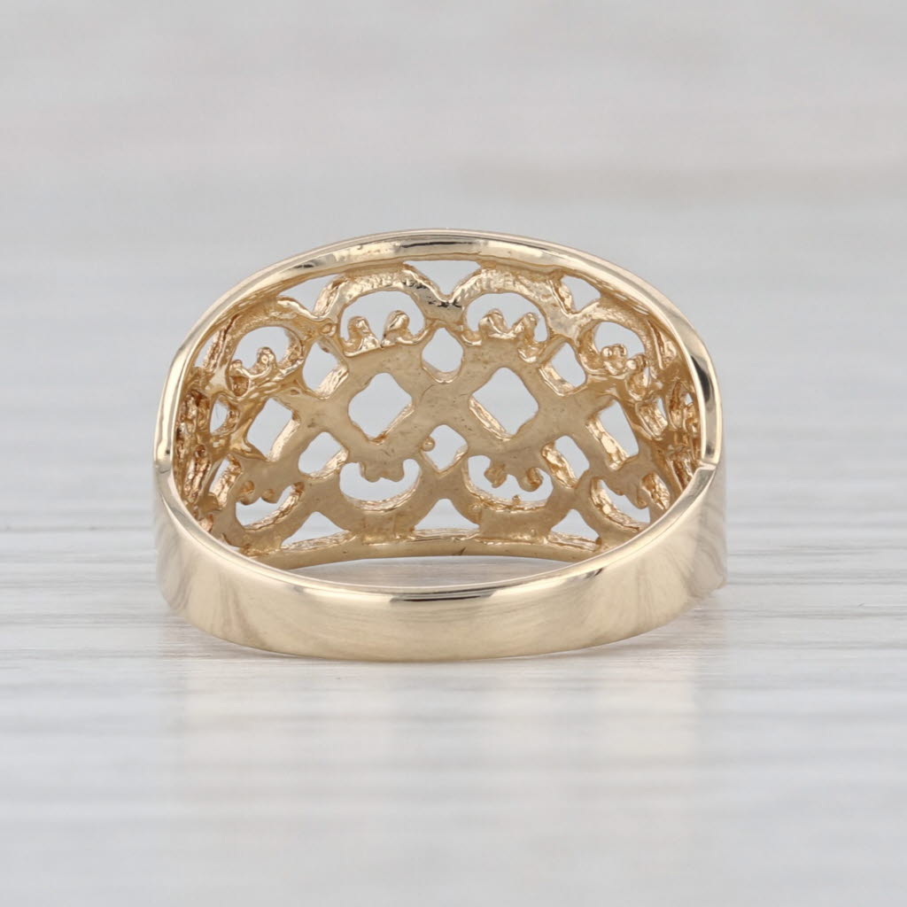 Open Lattice Work Ring 10k Yellow Gold Size 6.75