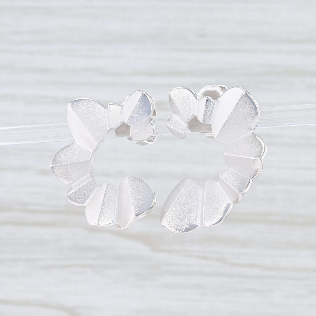 New Bastian Inverun Floral Earrings Sterling Silver 12764 Pierced Drop