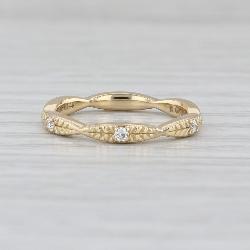 New Lab Created Diamond Wedding Band 14k Yellow Gold Stackable Anniversary Ring