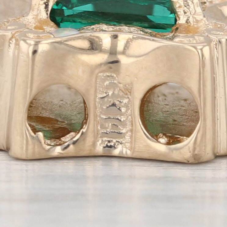 Goldman Kolber 2.30ctw Lab Created Emerald Opal Slide Bracelet Charm 14k Gold