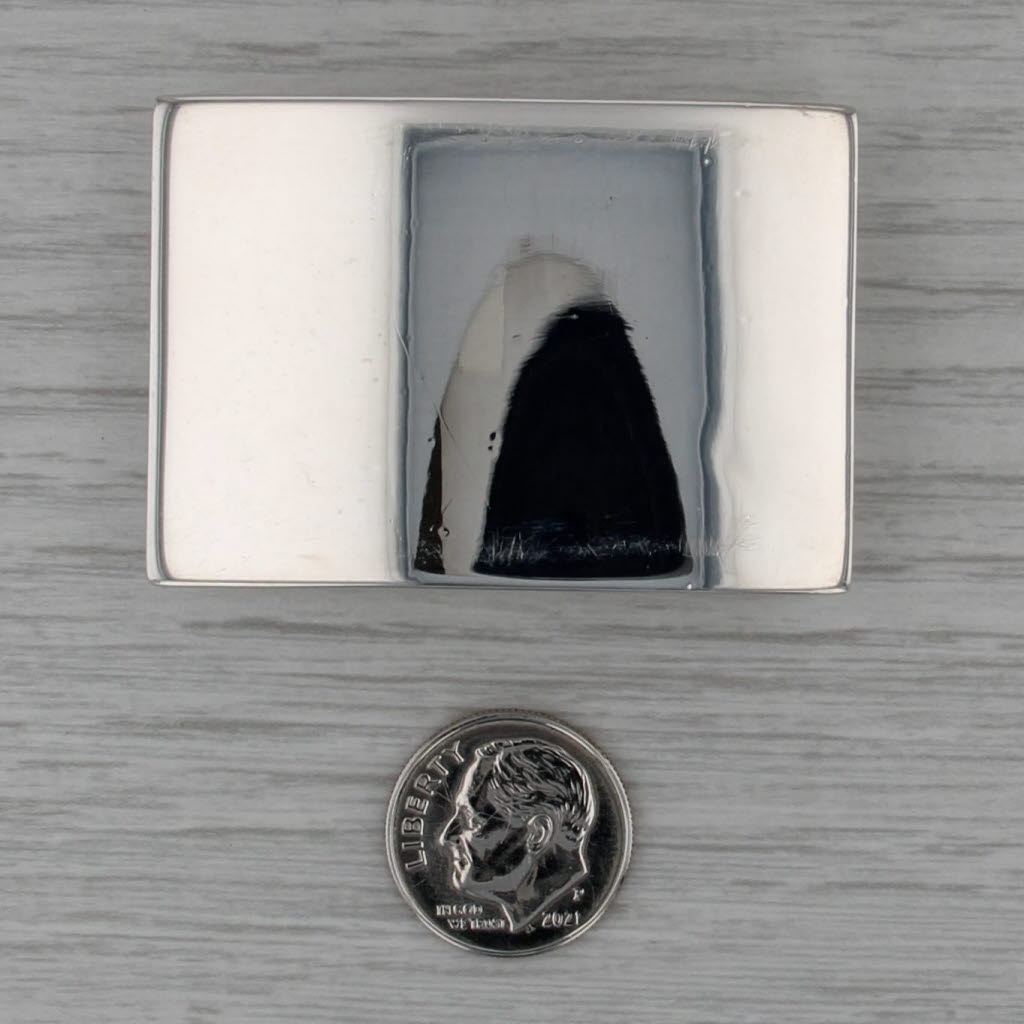 Engravable Rectangle Belt Buckle Sterling Silver 34.5 x 49.2mm Italian