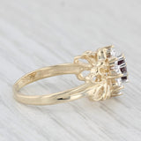 0.28ct Oval Ruby Diamond Ring 10k Yellow Gold Size 6.25