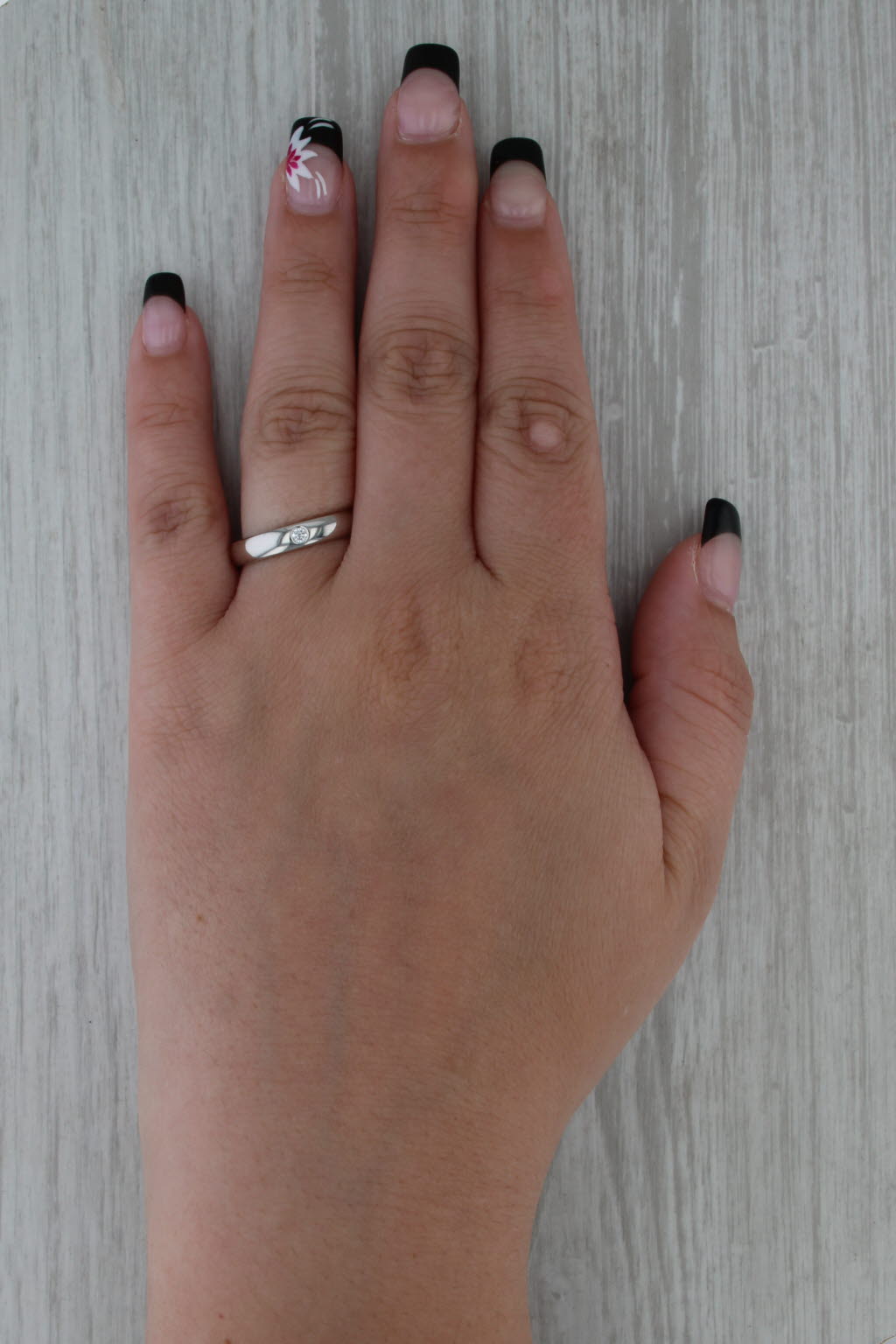 De Beers Diamond Solitaire Wedding Band 950 Platinum Size 8.75 Ring
