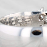 Light Gray 0.72ctw Pierced Diamond Ring 14k 18k White Gold Size 6.75 Band