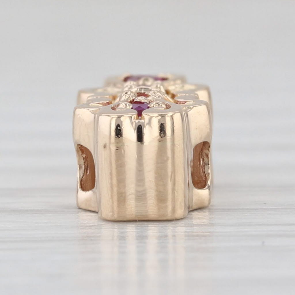 0.14ctw Ruby Slide Bracelet Charm 14k Yellow Gold Ornate Daffer