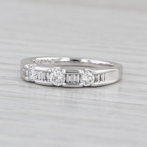 0.47ctw Diamond Wedding Ring 14k White Gold Stackable Band
