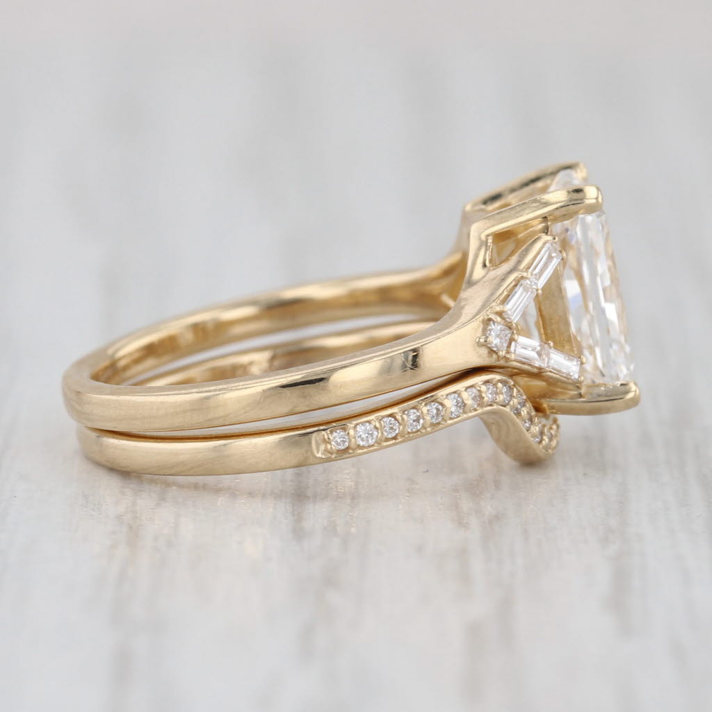 1.92ctw IGI Lab Created Diamond Engagement Ring Wedding Band Bridal Set 14k Gold