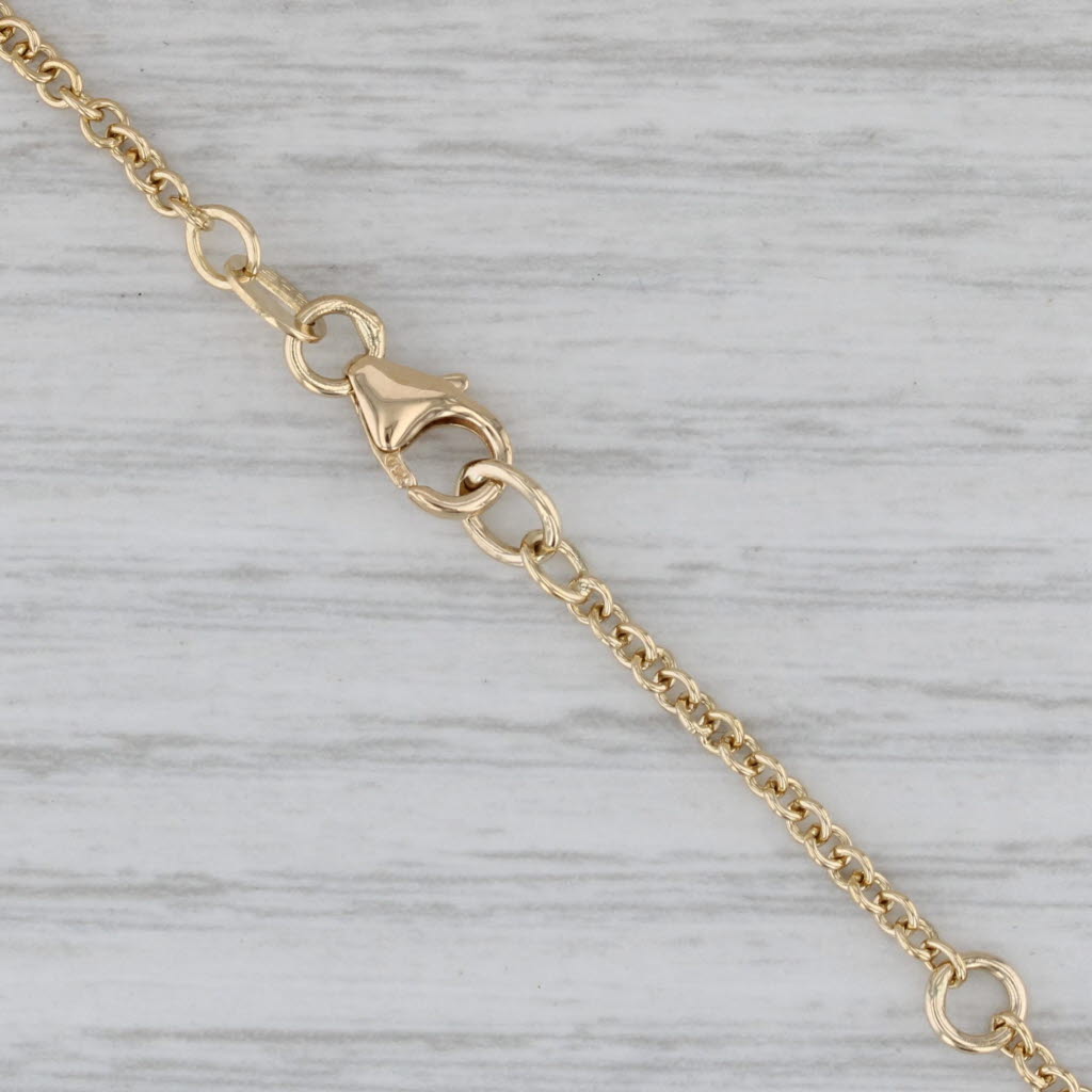 Gray Rolo Cable Chain Necklace 18k Yellow Gold 17" 18" 2mm Italian