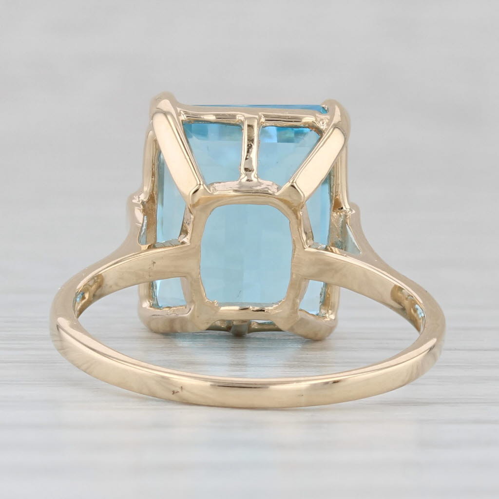 Light Gray 8ct Blue Topaz Solitaire Ring 14k Yellow Gold Size 8